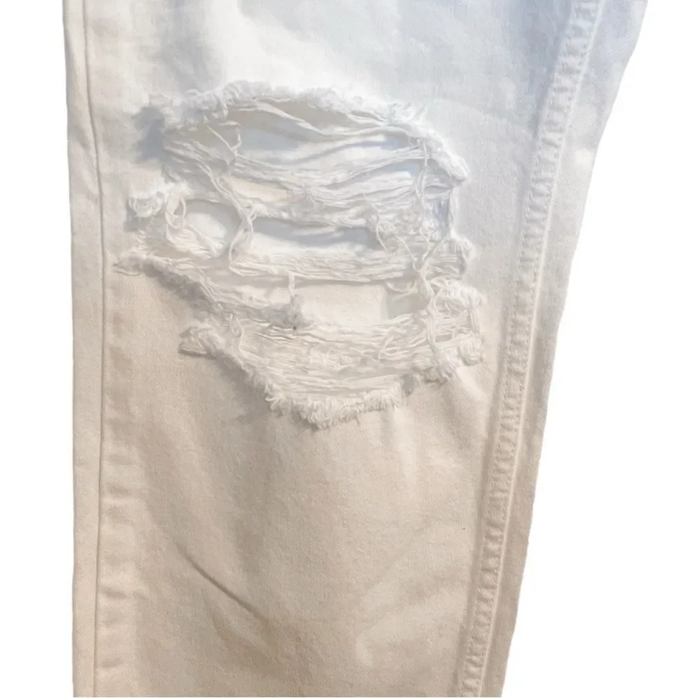 Moussy Vintage Distressed Straight Leg Jeans in White 26 - Picture 3 of 8
